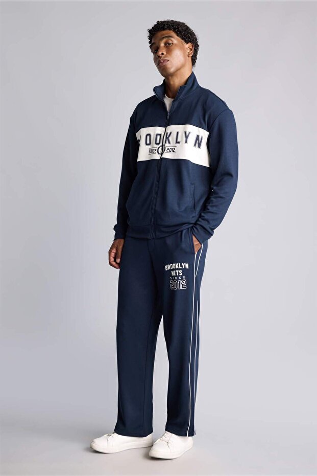Nba Licensed Brooklyn Nets Relax Fit Scuba Diver Fabric Jogger Sweatpants H7758Ax26Au
