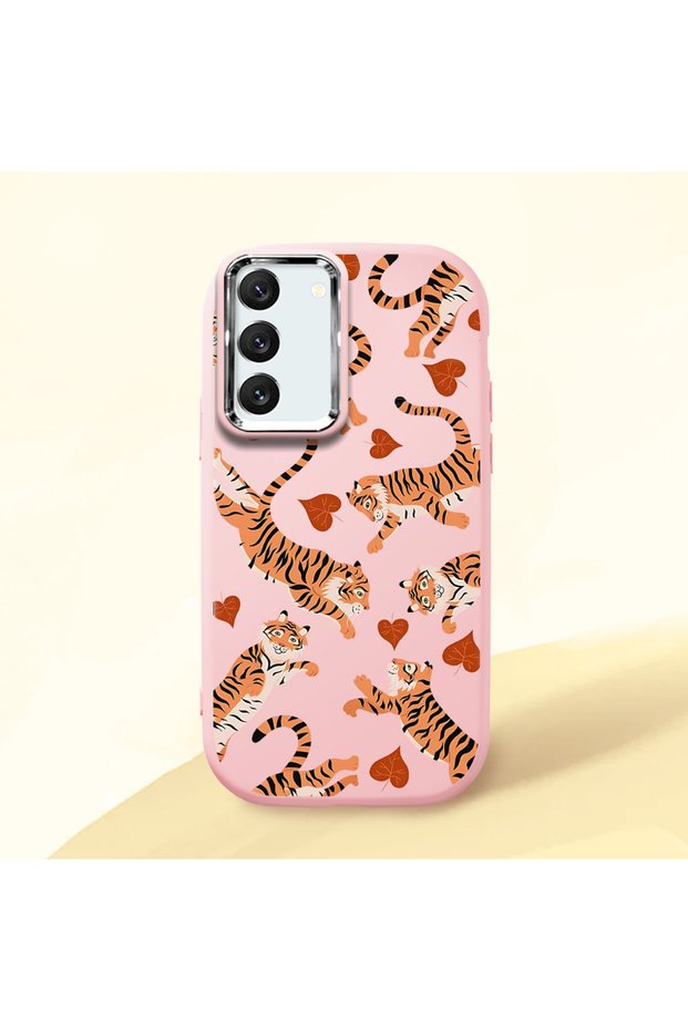 Pink Silicone Case with Shock-Absorbing Camera Protection Compatible with Samsung Galaxy S22