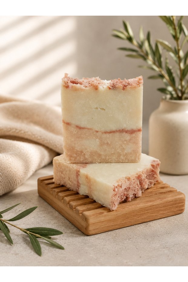 Himalayan Salt Natural Soap - Olive Oil - Hazelnut Oil - Cocoa - Avocado Oil
