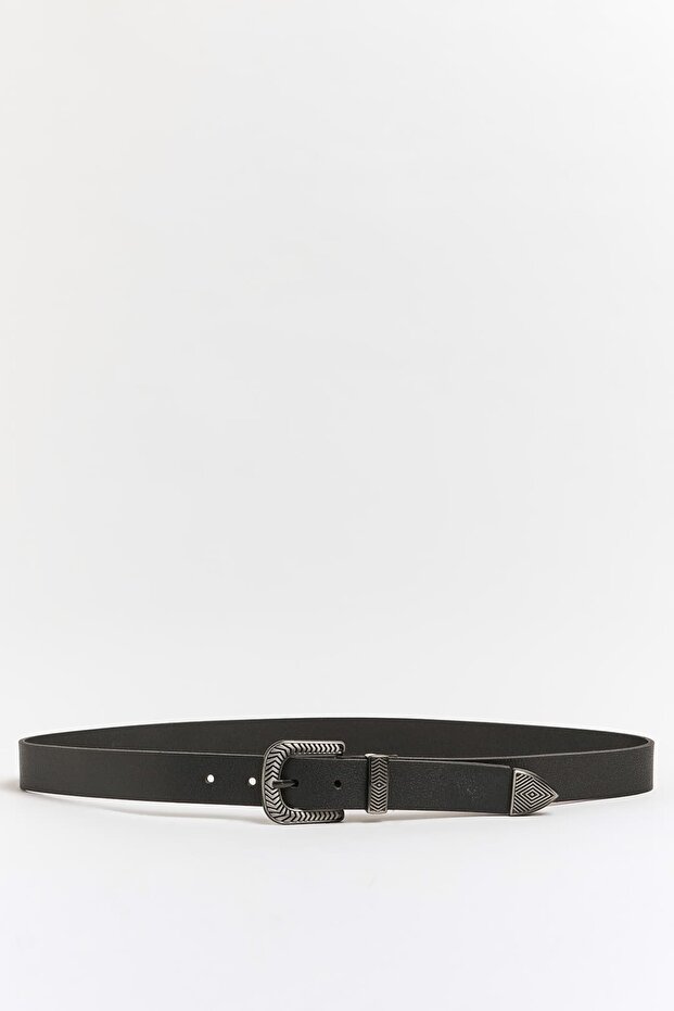 Genuine Floater Leather Buckle Patterned Belt