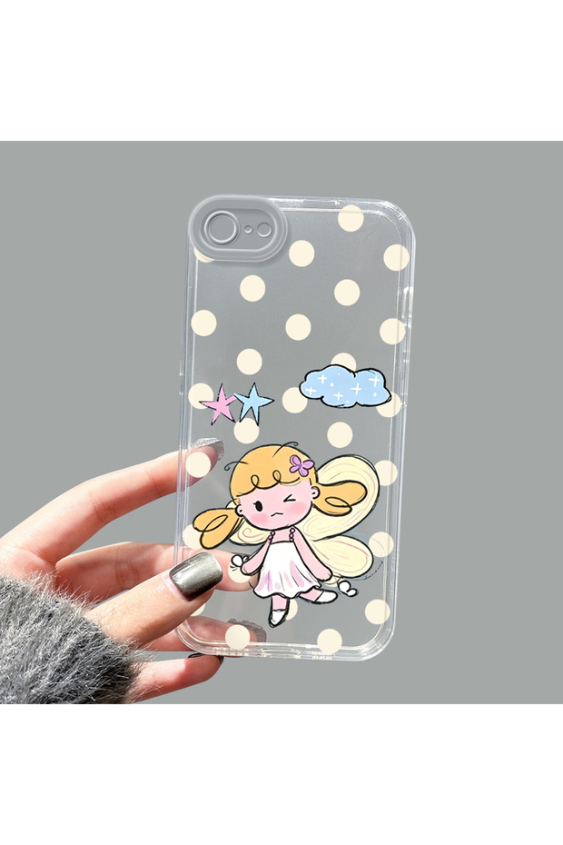 iPhone 7/8/Se 2020 2022 Compatible Camera Protected Anti-Shock Aesthetic Print Patterned Transparent Silicone Case