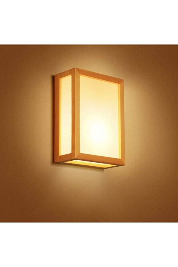 Solid wood double-head minimalist wall lamp.