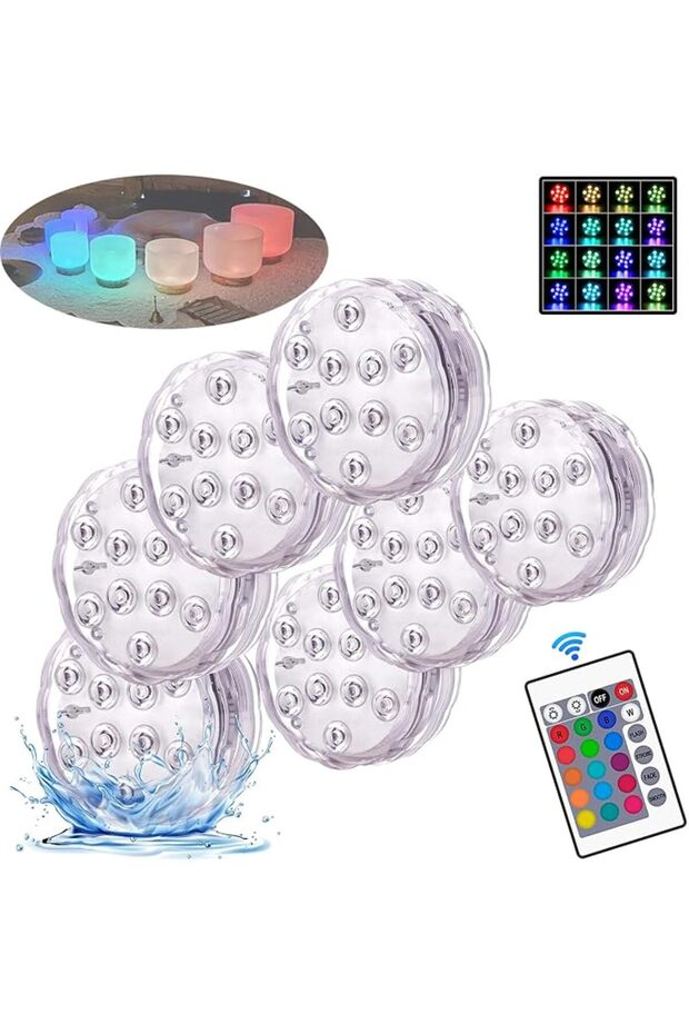أضواء وعاء الكريستال الموسيقي مع جهاز تحكم عن بعد، أضواء LED تعمل بالبطارية، ضوء شمعة LED صغير