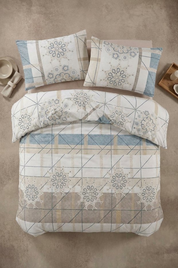Linevra Cotton Double Bed | Elastic Sheet Bedding Set | Premium Series | Elasticized Sheet