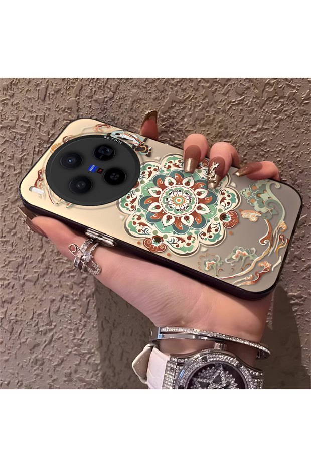 Vivo X300 Compatible Traditional Dunhuang Motif Silicone Phone Case, Shockproof