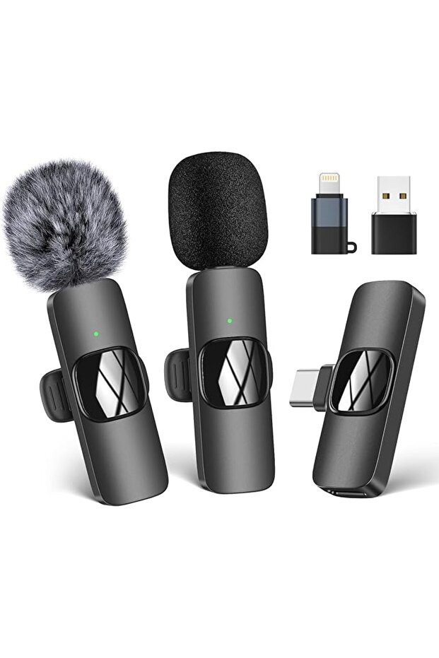 Wireless Lavalier Microphone for Phone(USB-C), Dual Wireless Microphone for Video Recording, Live St