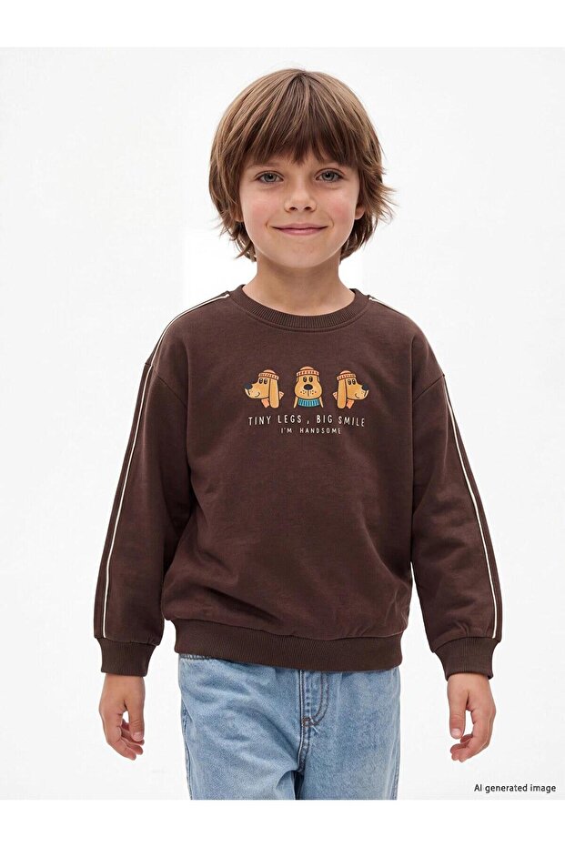 Printed Boys' Thick Sweatshirt (W6)