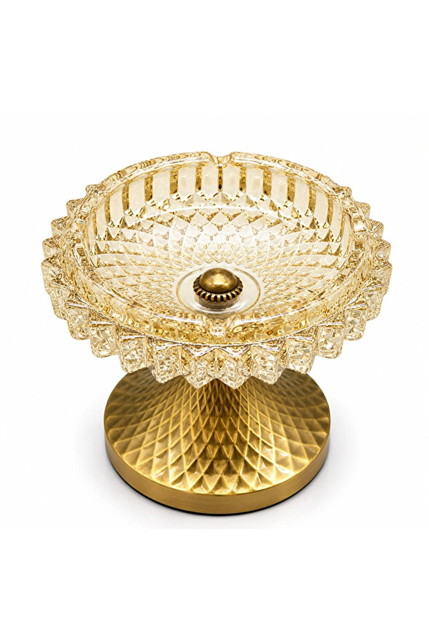 Glass Ashtray with Metal Legs Alk4876