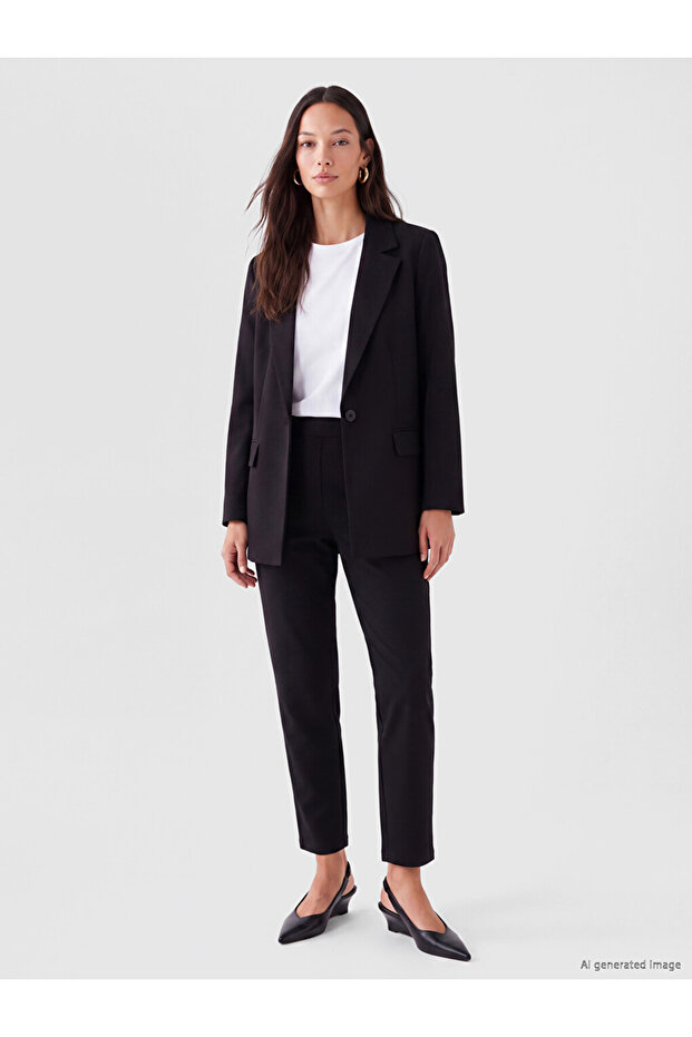 Lcw Everyday Black Women's Trousers with Elastic Waist