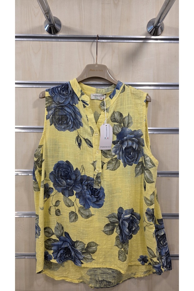 Zero Sleeve Italian Cotton Blouse