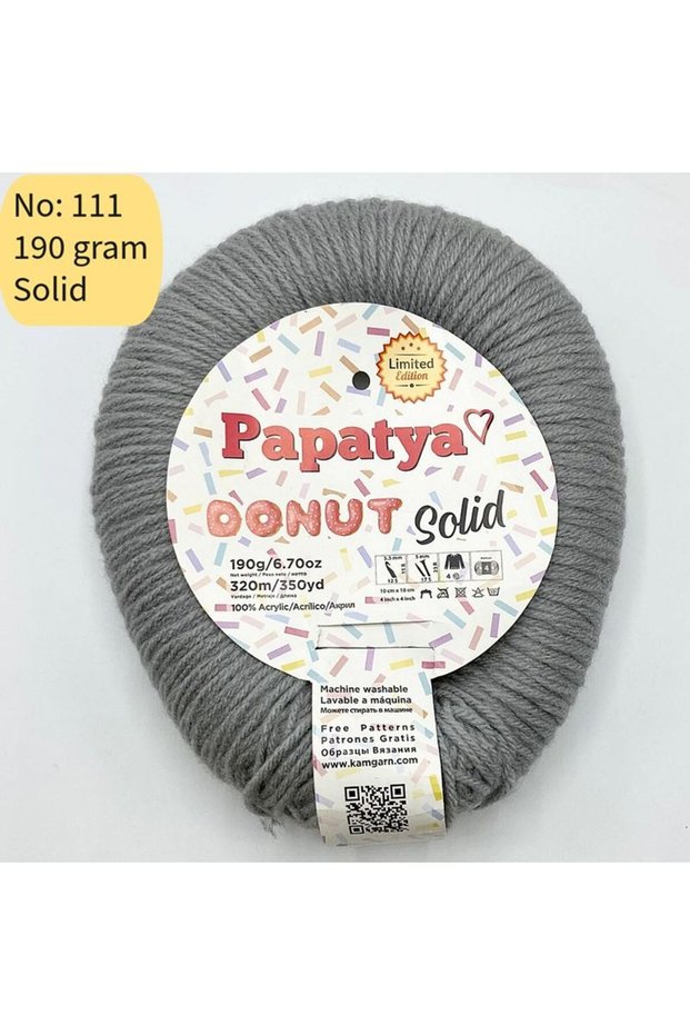 Excess Stock Papatya Donut Solid 190Gr Acrylic Gray 111