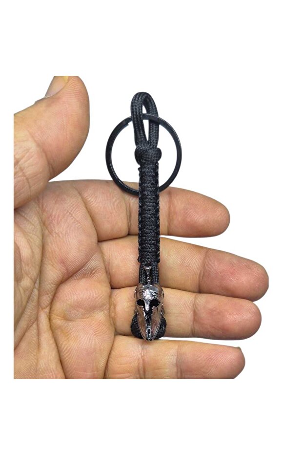 Gladiator Beaded Keychain Black Knitted