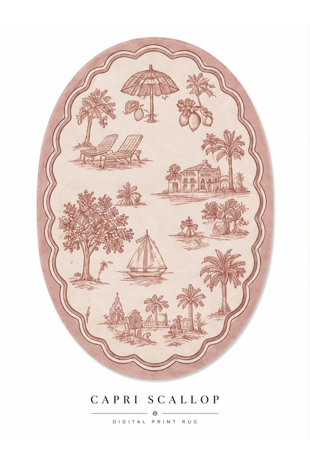 Eta Traditional Patterned Modern Woven Base Decorative Carpet Eta4073Pink