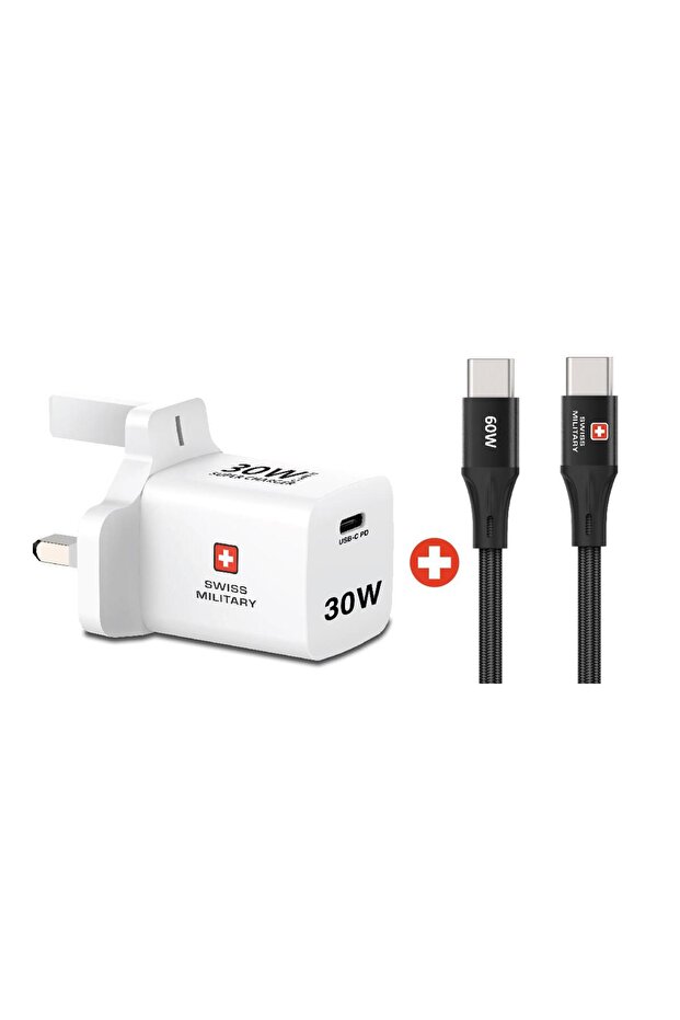 SM-GANII-30W-1C-PD-Mini-Whi + SM-Cb-CC60W-1M-Black