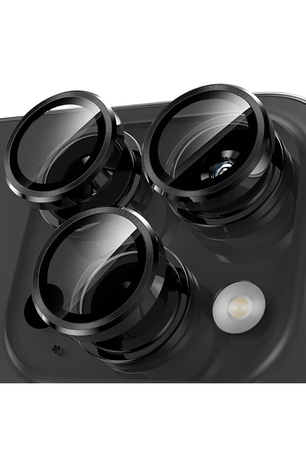 Black Ring Cover 2Pcs iPhone 17 Tempered Glass Camera Lens Protector for iPhone 11/12/13/14/15/16 Pr