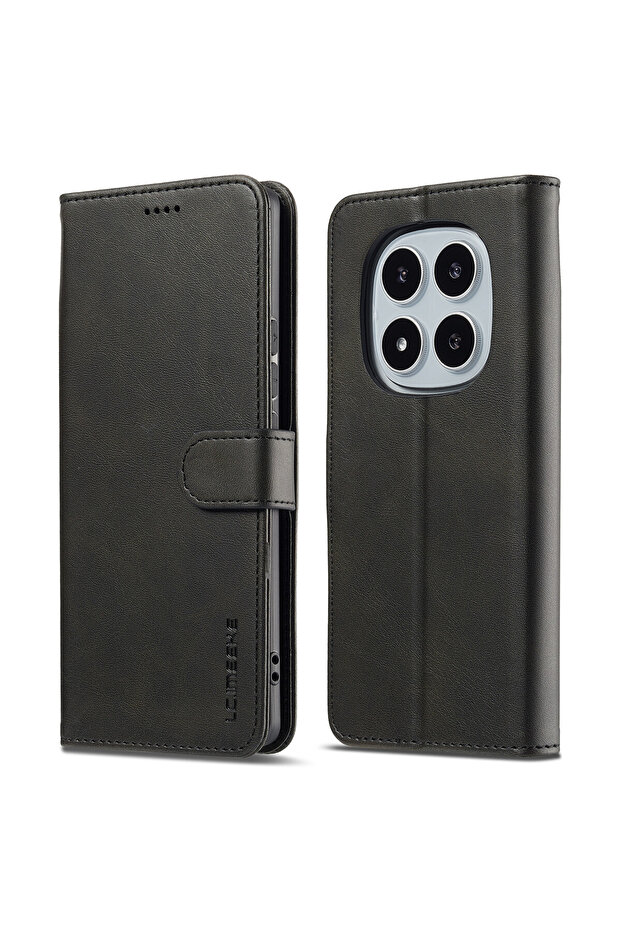 Redmi note 15 5G black Luxury PU Leather Phone Case for Redmi Note 15 14 Pro + Plus 14C 4G 5G Flip