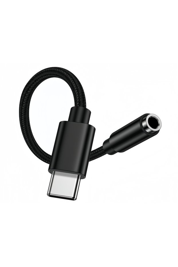 black USB C to 3.5mm Audio Adapter Samsung Type C to Headphone Jack Adapter Aux Dongle Cable