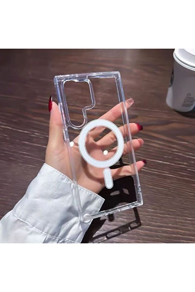 Galaxy S26 Ultra Clear Luxury Transparent Acrylic Magnetic PC Cover For S26 S25 S24 S23 S22 Plus S21