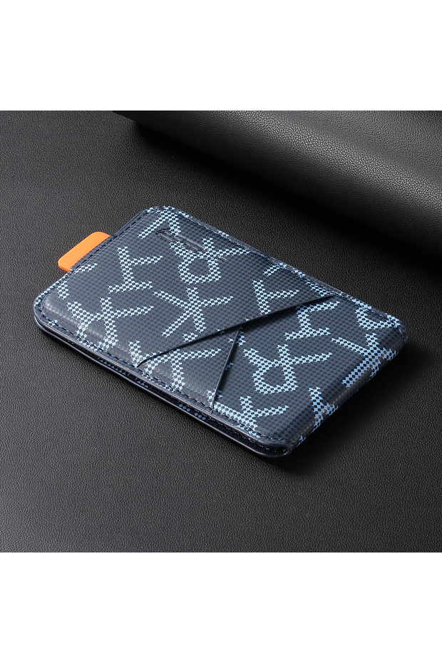 Blue Leather Wallet For Magsafe Magnetic Cellphone Card Holder For IPhone 16 15 14 13 12 17 Pro Max