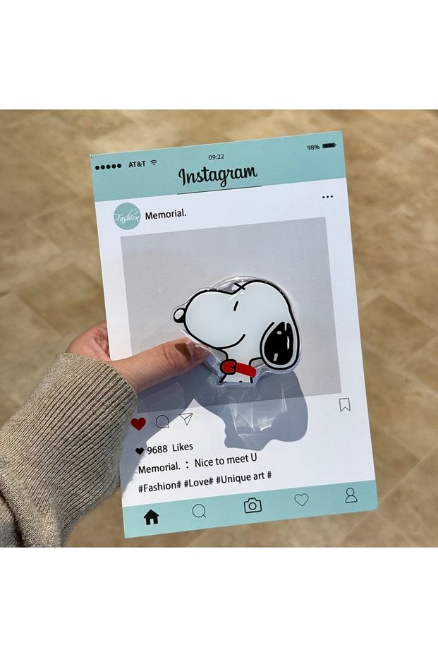 Bandai A1 Snoopy Charlie Brown Cute For Magsafe Magnetic Phone Griptok Grip Tok Stand For iPhone Sam