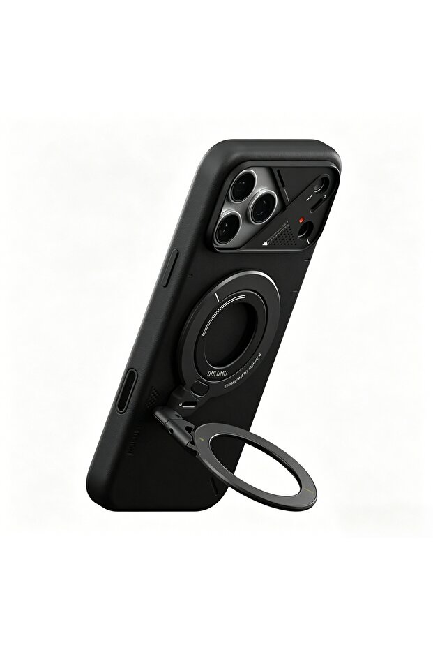 black Universal Magnetic Phone Ring Holder with Precision Damping System, Suitable for Multiple Scen