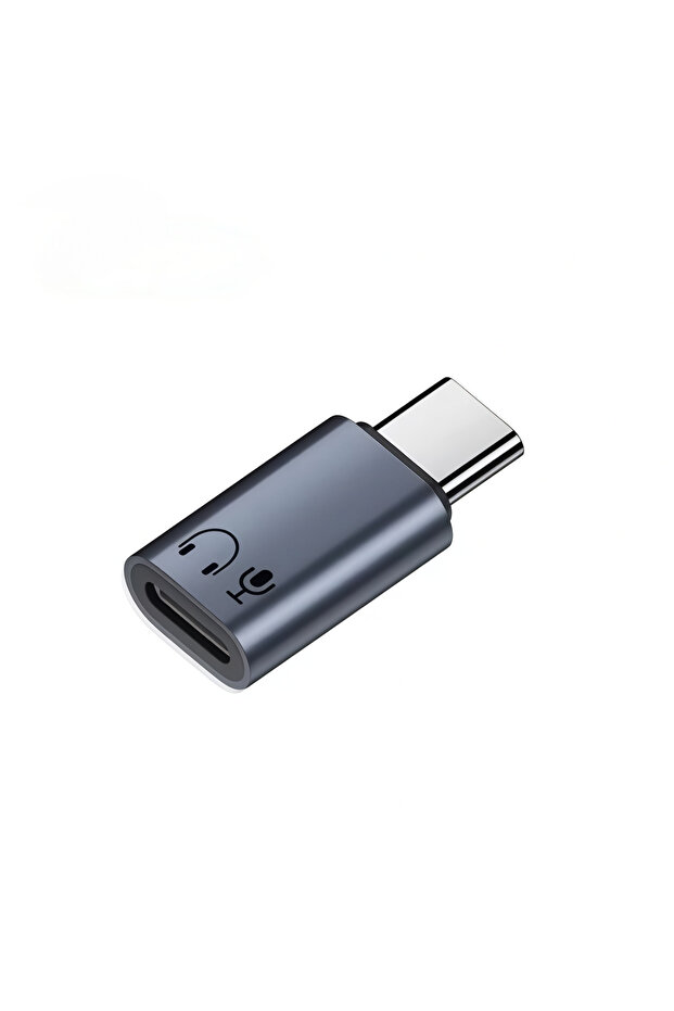 محول كابل سماعات الرأس من نوع Lightning Female إلى Type C، محول USB C، لون رمادي، قطعة واحدة