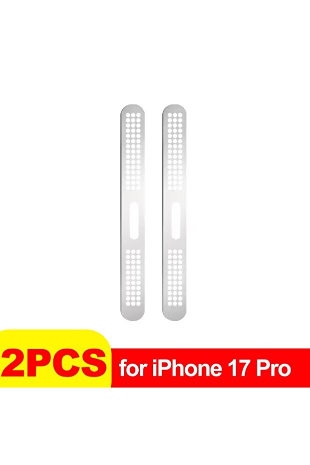 2X-Silver-17 Pro 2/10PCS ملصق معدني لحماية مكبر الصوت من الغبار لهاتف آيفون 17 برو ماكس، آير 17PM، 17برو، مكبر صوت برو