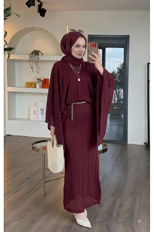 Women's Openwork Skirted Two-Piece Set