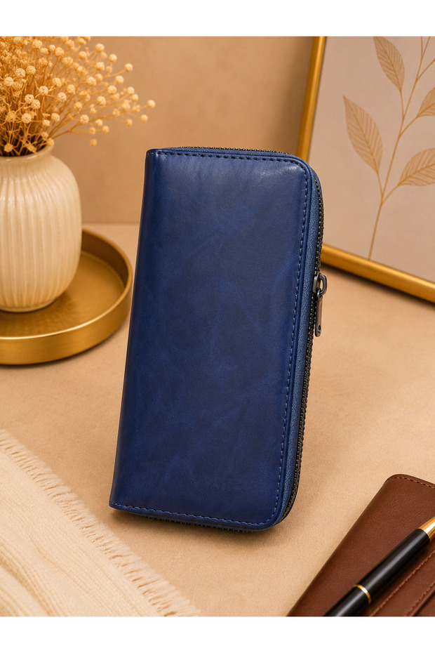 Long Wallet – Wallet with Multiple Compartments, Zipper Closure, Card Holders, and Id Window
