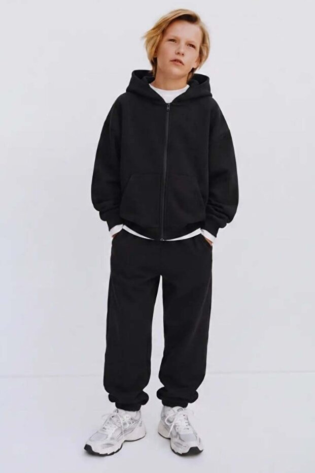 La Ciel Paris Hooded Tracksuit Set Black