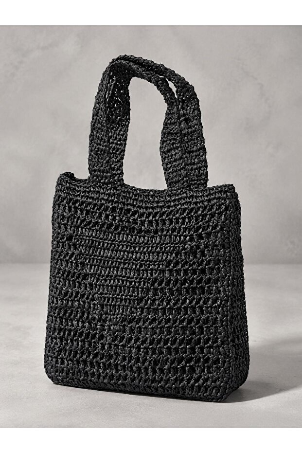 حقيبة سوداء من القش 38x34 CNT1022