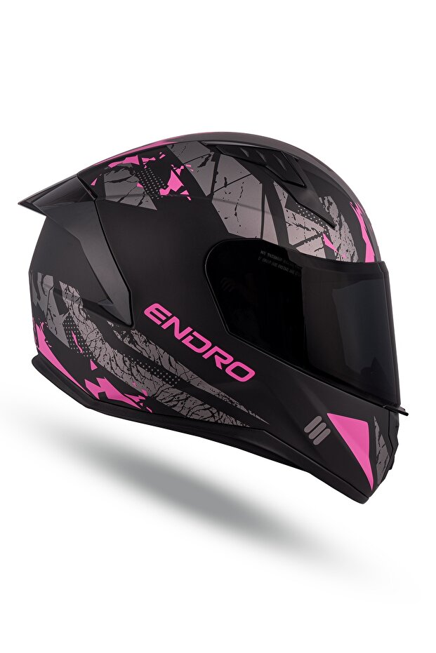 Thunderbolt Mat Pembe - Siyah - Antrasit Kask