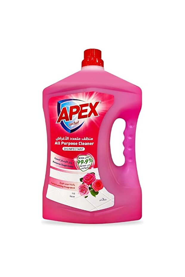 Apex All Purpose Disinfectant Cleaner Liquid 3 Liter, Rose