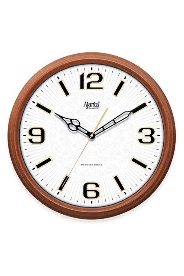 Ajanta Plastic Classic Designed Wall Clock 3007 - Teak Wood