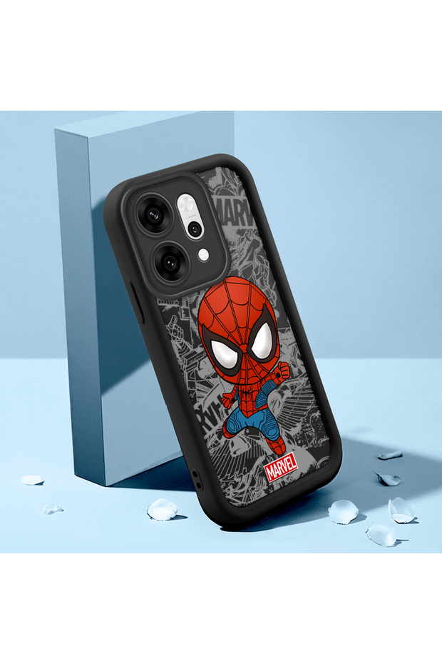 For Oppo Reno 14 Pro 5g Compatible Black Spiderman Case Camera Protective Couple Case Silicone Phone Case