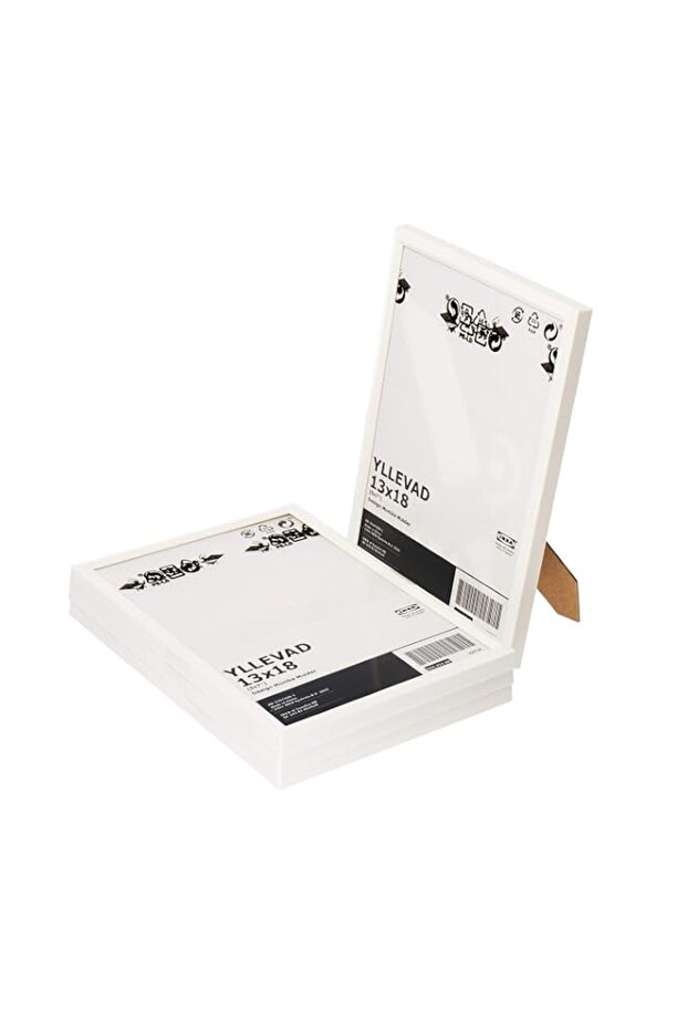 Ikea YLLEVAD White 13x18 Centimetres (5x7") Basic Photo Frames, Plastic & Paperboard Set of 4