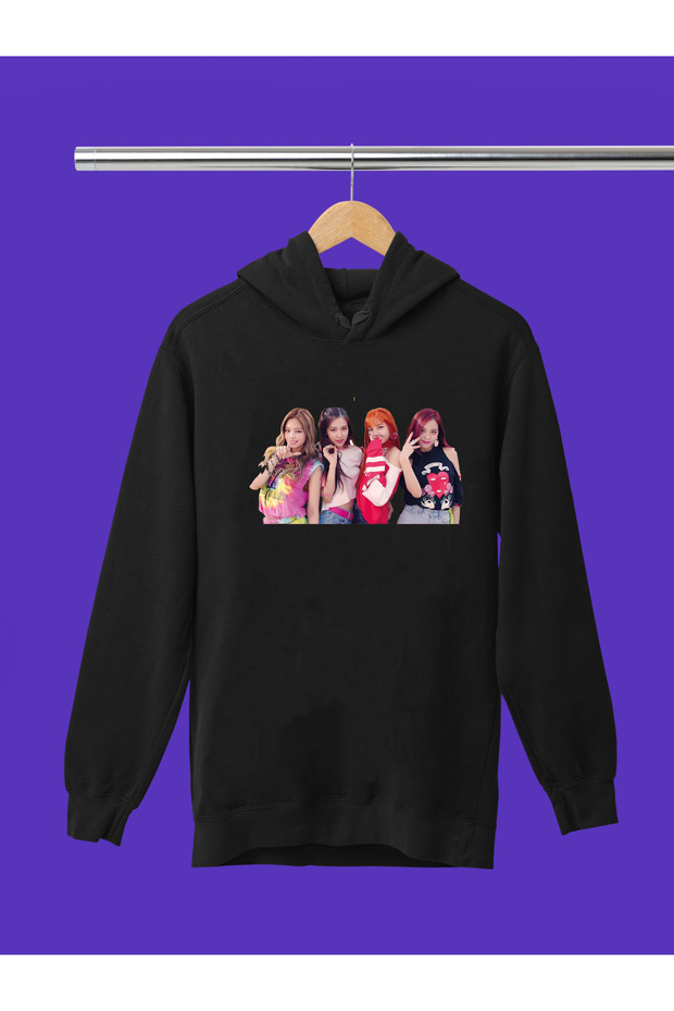 Blackpink K-Pop Printed 3-Yarn Quality Soft Texture Kids' Hooded Sweatshirt