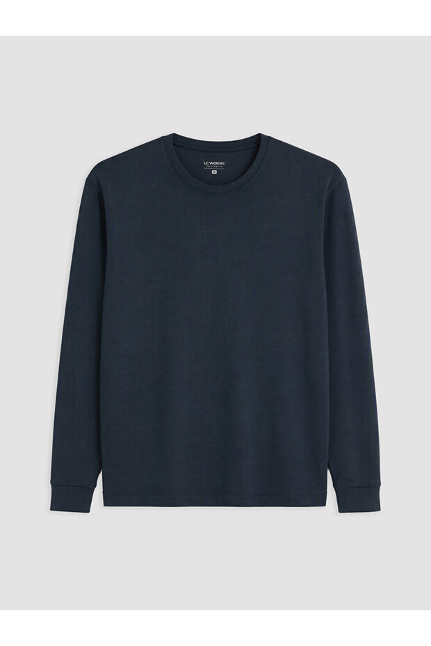 Indigo Crew Neck Long Sleeve Men's Pajama Top