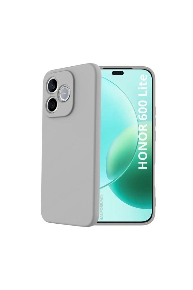 Honor 600 Lite Compatible Silicone Case - Pastel Color Tone Flexible Cover with Camera Protection - Gray