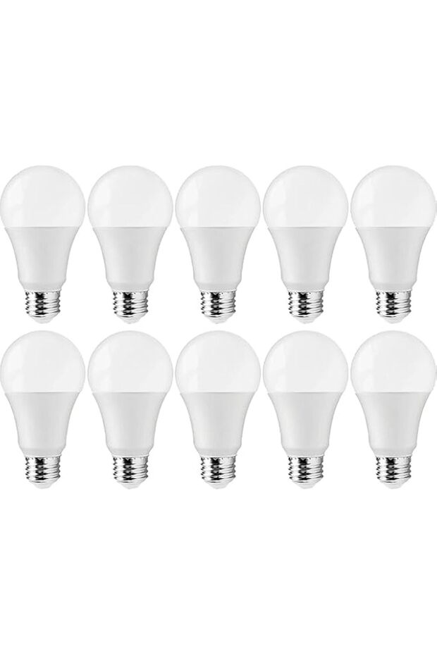 LED Bulb 12W E27 Base | 1100 Lumens Bright White Light | Energy Saving LED Light Bulb | 15000 Hours Long Life | 90% Power Saving | Home & Office Lighting | Pack of 10 (WHITE)