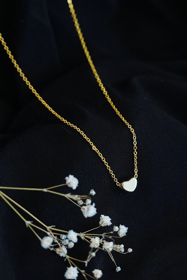 Heart Necklace Without Stone Gold Color