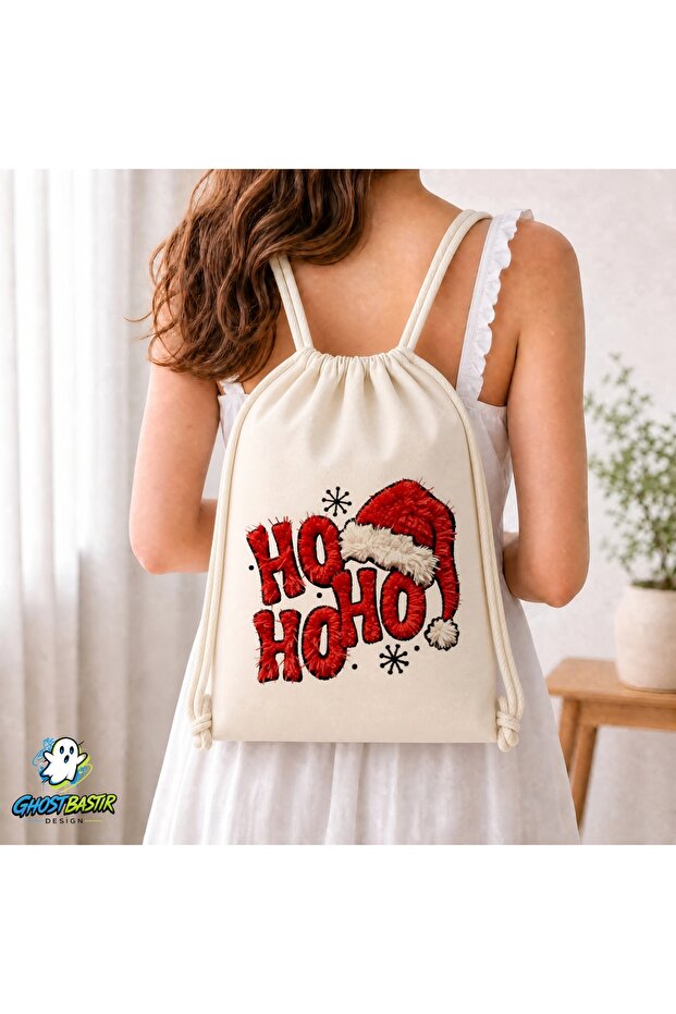 Christmas Drawstring Linen Bag C206