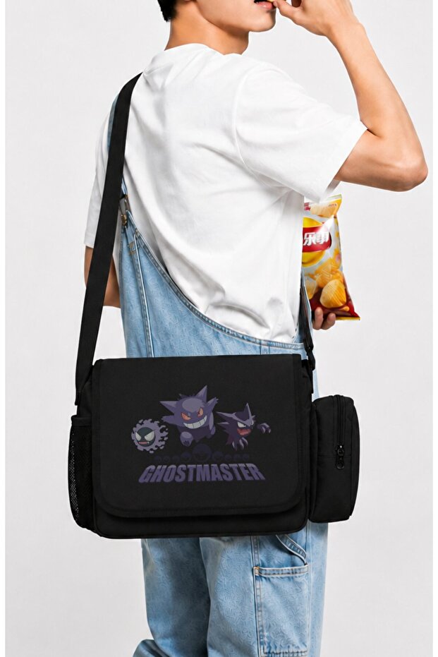 Unisex Ghostmaster Gengar Pokemon Printed Messenger Bag