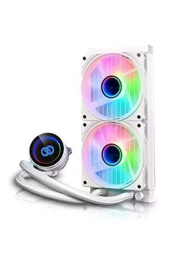 مبرد سائل للمعالج EVEREST 240 RGB عالي الجودة، نظام تبريد مائي AIO بحجم 240 مم، باللون الأبيض