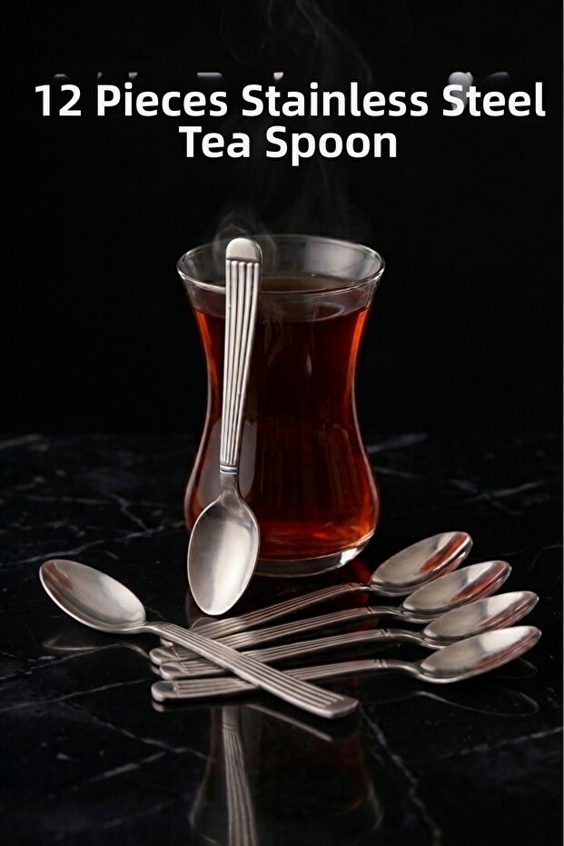 Stainless Steel 12-Piece Rostfrei Teaspoon Set Elif Model