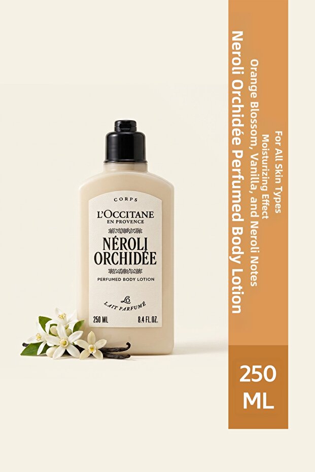 Néroli Orchidée Perfumed Body Lotion, Shea Butter, Vanilla and Orange Blossom Extract, 250 ml