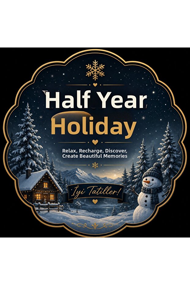 Half-Year Holiday Themed Sticker Set (4X4 cm 24 Pieces)