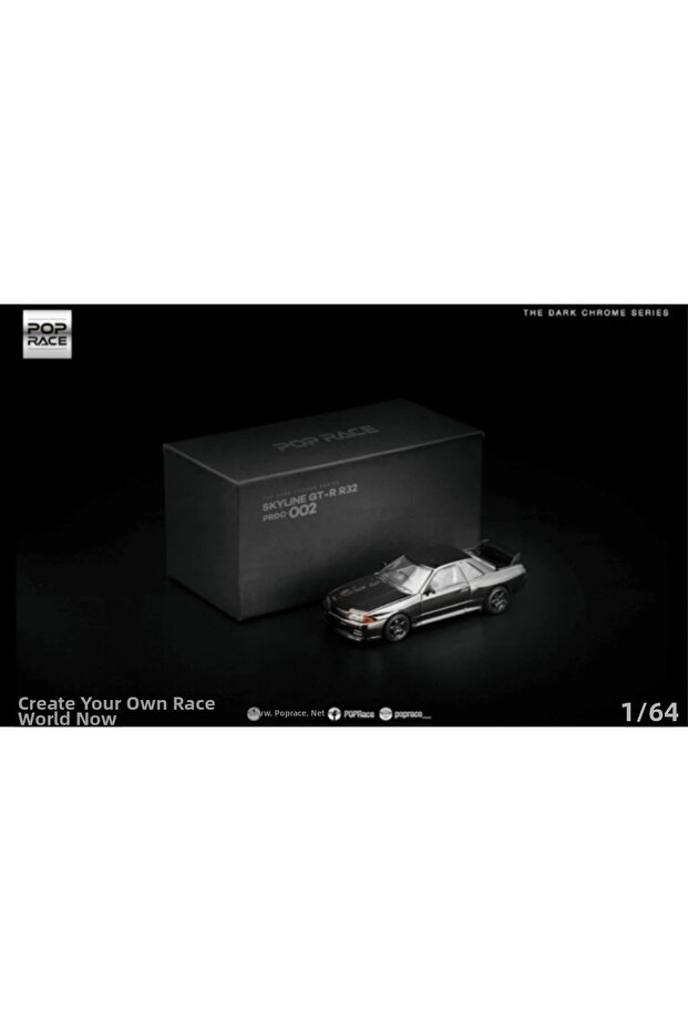 :64 Nissan Skyline Gt-R R32 Dark Chrome Edition Prdc002 Diecast Model Car
