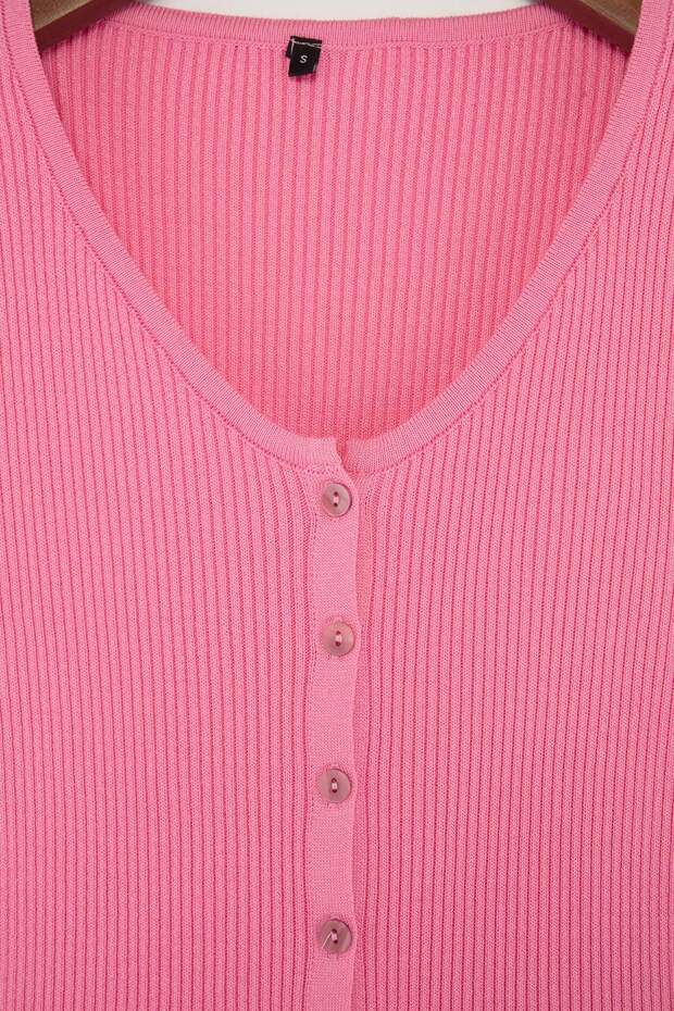 Pembe More Sustainable Basic V Yaka Bluz TWOSS26BZ00504 - 6