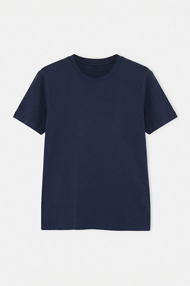 Grimelanj-Siyah-Beyaz-Haki-Lacivert 5'li Slim/Dar 5'li Paket %100 Tok Kumaş T-shirt TMNAW20TS0243 - 8